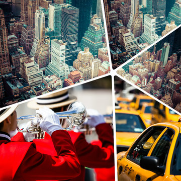 Collage of New Jork ( USA ) images - travel background (my photo