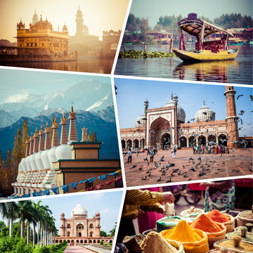 Collage of India images - travel background (my photos)