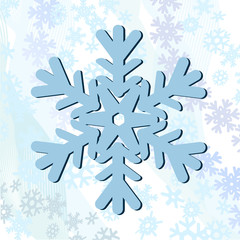 иконка снежинки на фоне снежинок, векторная иллюстрация - obrazy, fototapety, plakaty