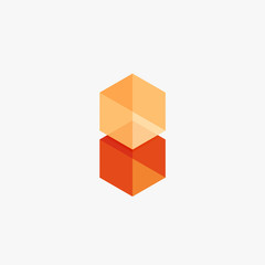 Obraz premium Empty blank hexagon layout, geometric template for text and options