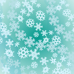 снежинки на синем фоне, векторная иллюстрация - obrazy, fototapety, plakaty