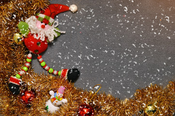 Fototapeta na wymiar Christmas background with Santa and snow