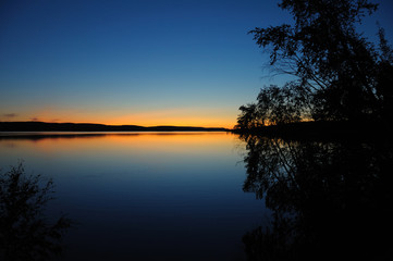 Fototapeta na wymiar Quiet Karelian sunset