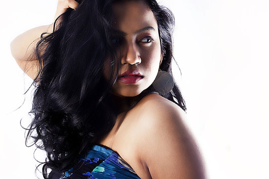 beautifu indian model with long hair Stock Photo | Adobe Stock