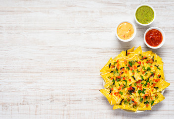 Tortilla Chips with Dip on Copy Space Area