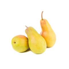 Heap of raw yellow pears, isolated