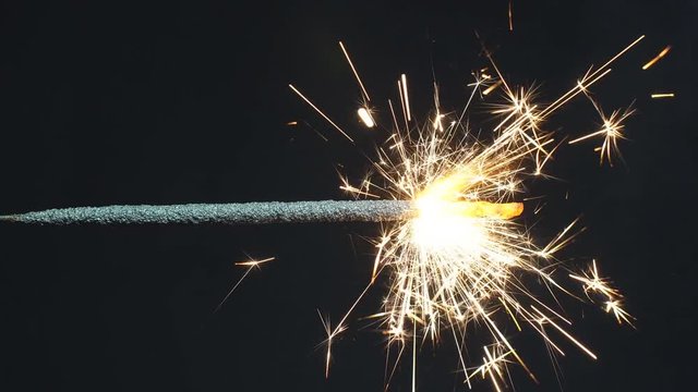 Christmas Sparkler With Shiny Glare in Slow Motion