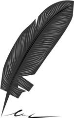 Feather quill pen vector illustration