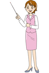 指示棒　講師女性