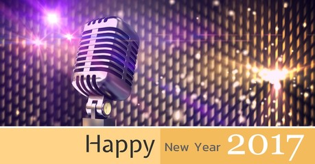 Composite image 3D of 2017 new year greeting and microphone - Powered by Adobe