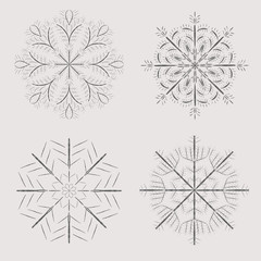 Obraz premium set of vector snowflakes. Cute openwork snowflakes
