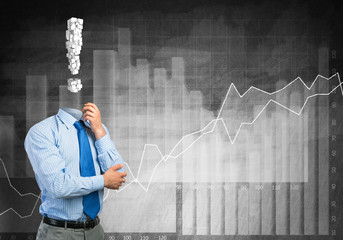 Pensive headless businessman