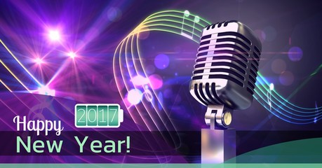 Digitally composite image 3D of 2017 new year greeting and micro