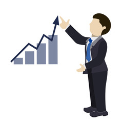 Improvement Goal Projection, Presenting an Increasing Chart by a Businessman