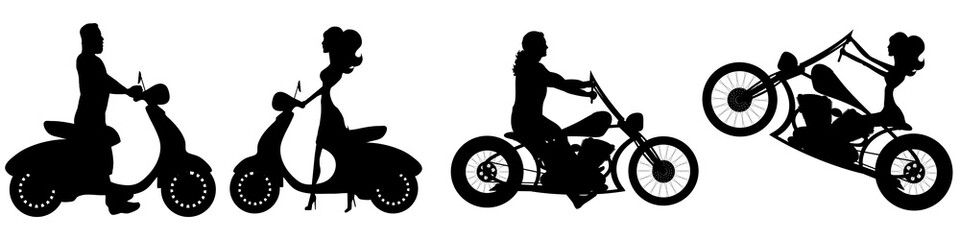 Fototapeta na wymiar scooter and motorcycle