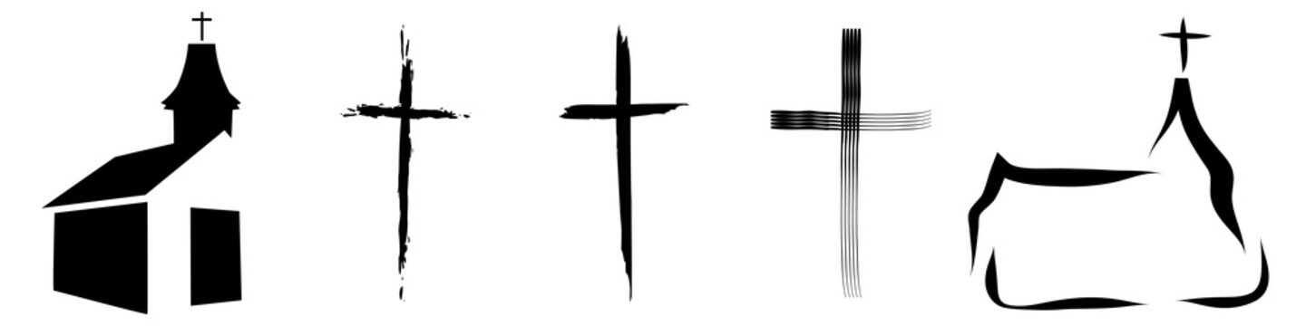 crucifix and church