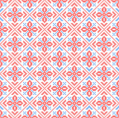 Traditional ethnic slavic cross stitch pattern seamless vector