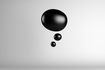 3d illustration of black speech bubble
