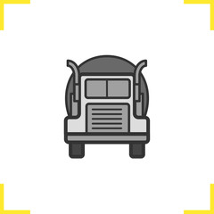 Oil tanker truck color icon