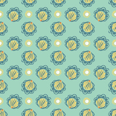 Abstract flower seamless pattern background.