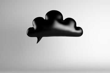 3d illustration of black speech bubble