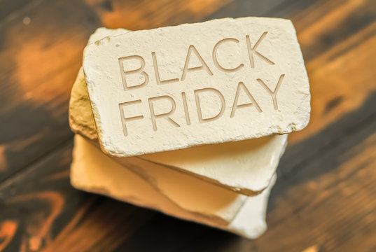 Black friday poster. Embossing on soap