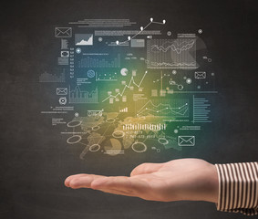 Hand holding business plan