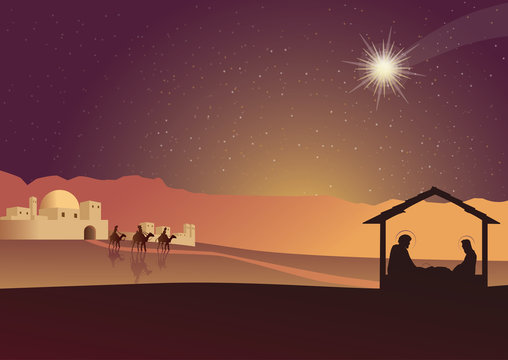 Christmas nativity scene of baby Jesus 