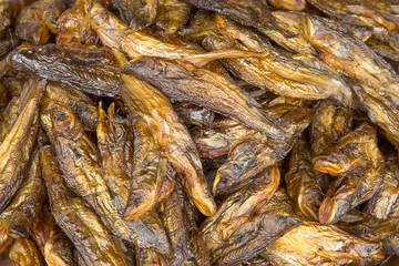 Dried salted fish, Fish drying in the sun