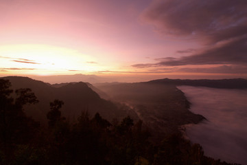 beautiful sunrise on tengger national Park, Java island