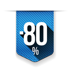 Sale eighty percent off banner red ribon