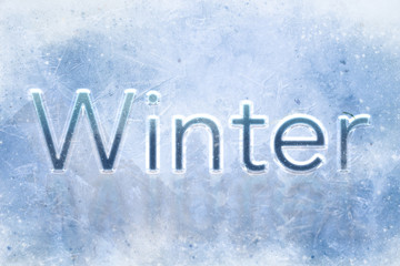 Winter written ice concept
