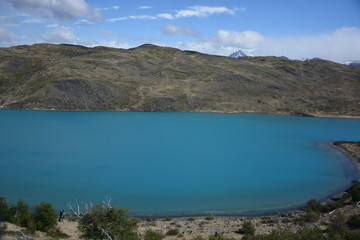 Fototapeta premium Landscape of volcano,Glacier and lake in Patagonia Chile