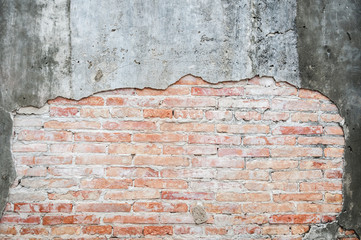 Old cracked concrete vintage brick wall background, Textured background, old brick wall pattern,for background