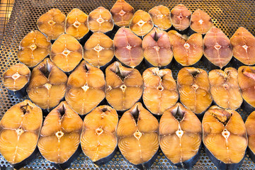 Dried fish in the market of Thailand.