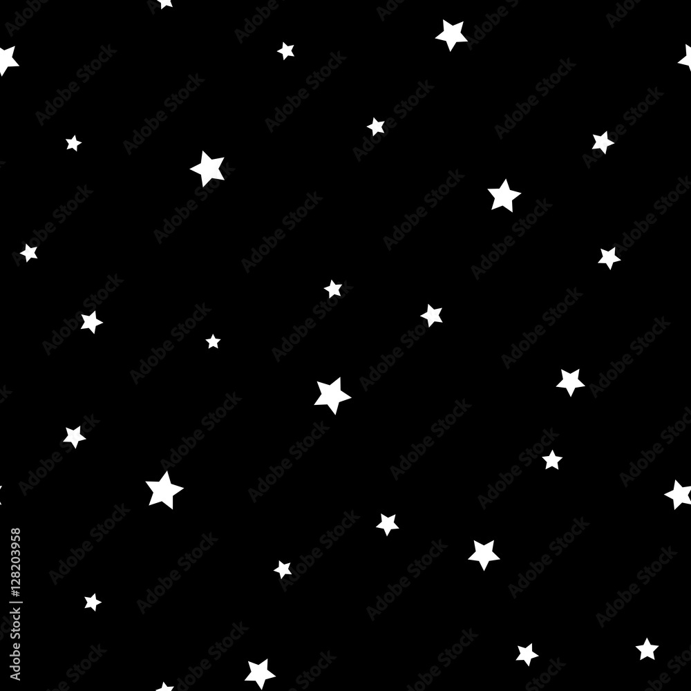 Poster star seamless pattern. black and white retro background. chaotic elements. abstract geometric shape 
