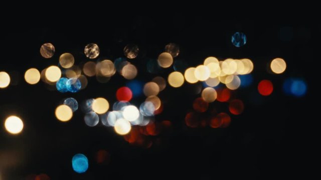 lights cars night city