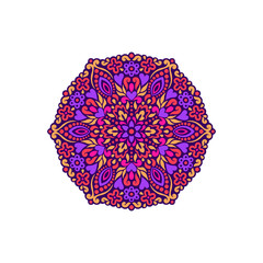 Abstract Flower Mandala. Decorative ethnic element for design.