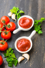 Tomato ketchup sauce in a bowl