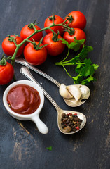 Tomato ketchup sauce in a bowl