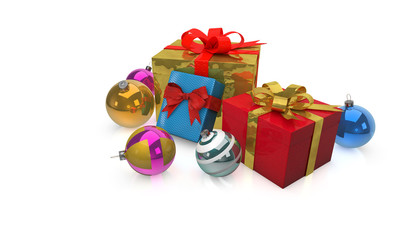 Christmas presents with ornaments 