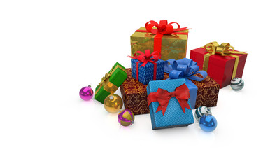 Christmas Presents White Background 