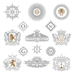 Heraldic collection of nautical design