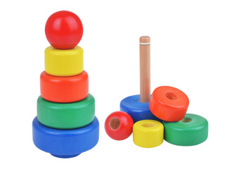 Wooden pyramid with clipping path