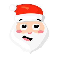Obraz na płótnie Canvas Vector of Santa Claus isolated on white. Cartoon style. Cute funny christmas icon. EPS 10 Vector illustration.