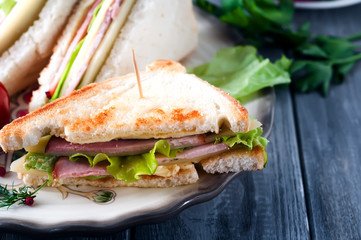 toast sandwich with sausage