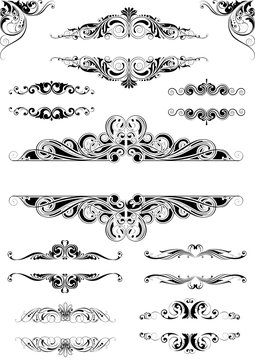 Set ornate frames.Collection of different ornate frame design with many leaves and spirals.