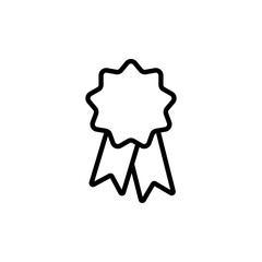 thin line ribbon sticker, badge icon on white background