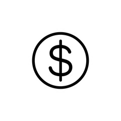 thin line coins icon on white background