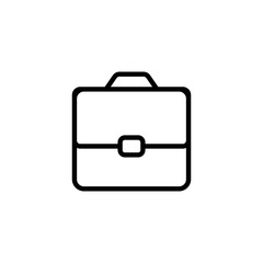 thin line briefcase, portfolio icon on white background